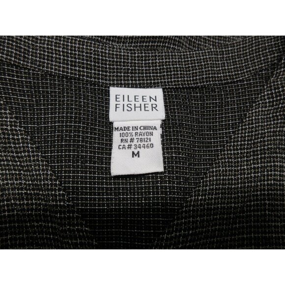 Eileen Fisher women's long sleeve textured woven rayon v-neck tunic top M - Picture 6 of 11